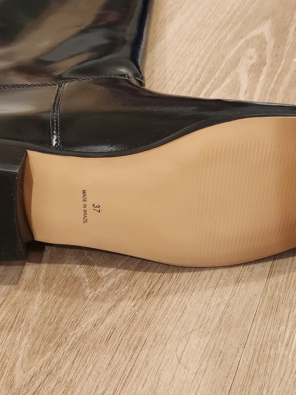 NWT Silent D Anthropologie Giselle Black Leather Riding Pull On Womens Boots 6.5